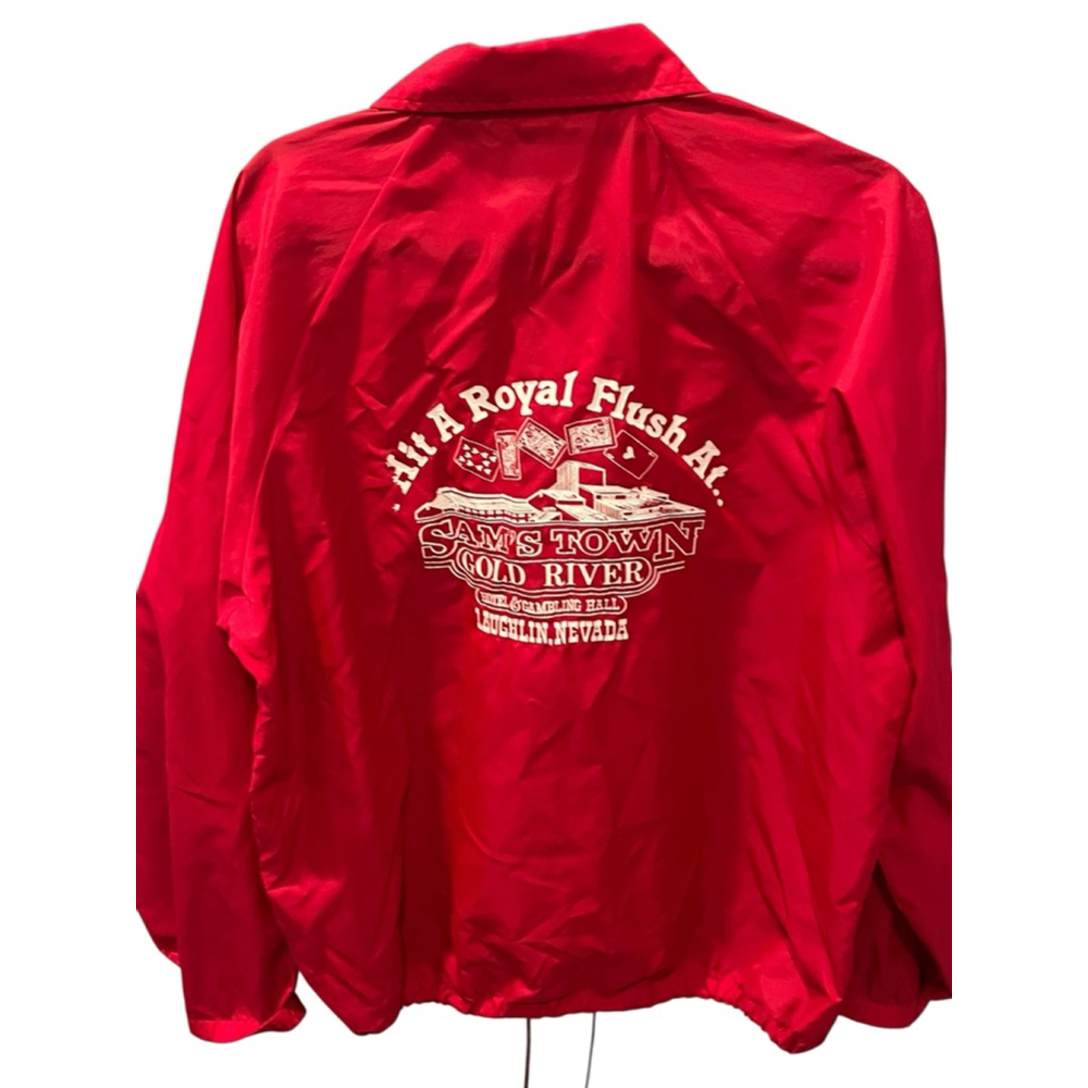 Vintage Sam's Town Gold River Casino Red Windbreaker Size Large Lightweight